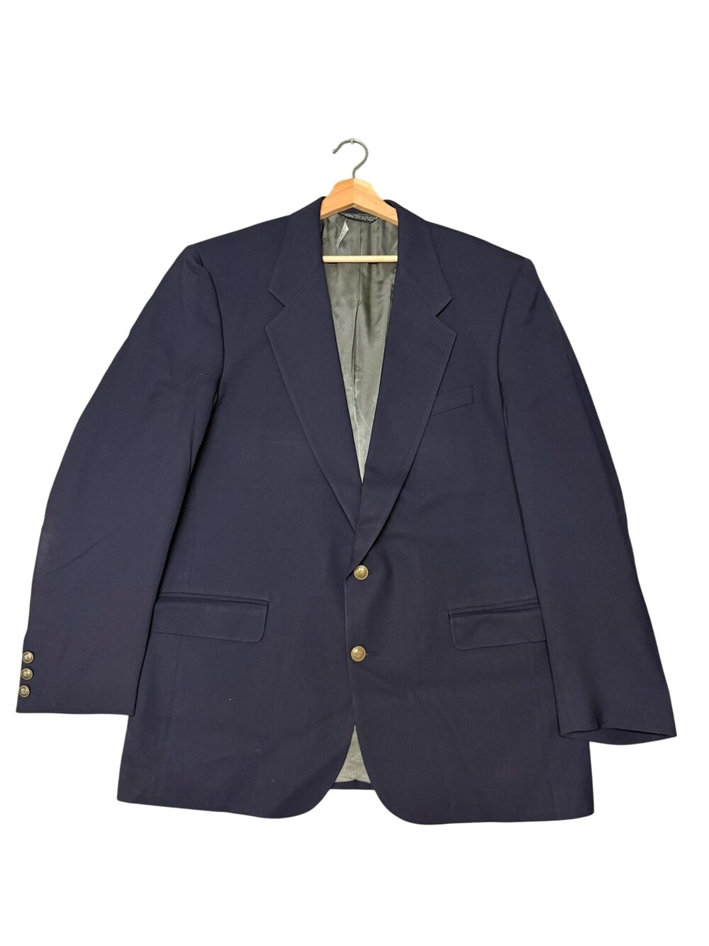 Vintage Christian Dior Monsieur Blazer Mens 46 Navy Blue Wool 2 Button USA